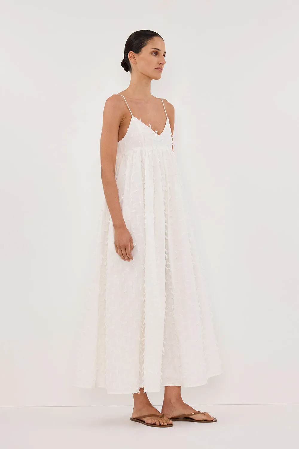 Dissh PALOMA WHITE BABYDOLL MIDI DRESS