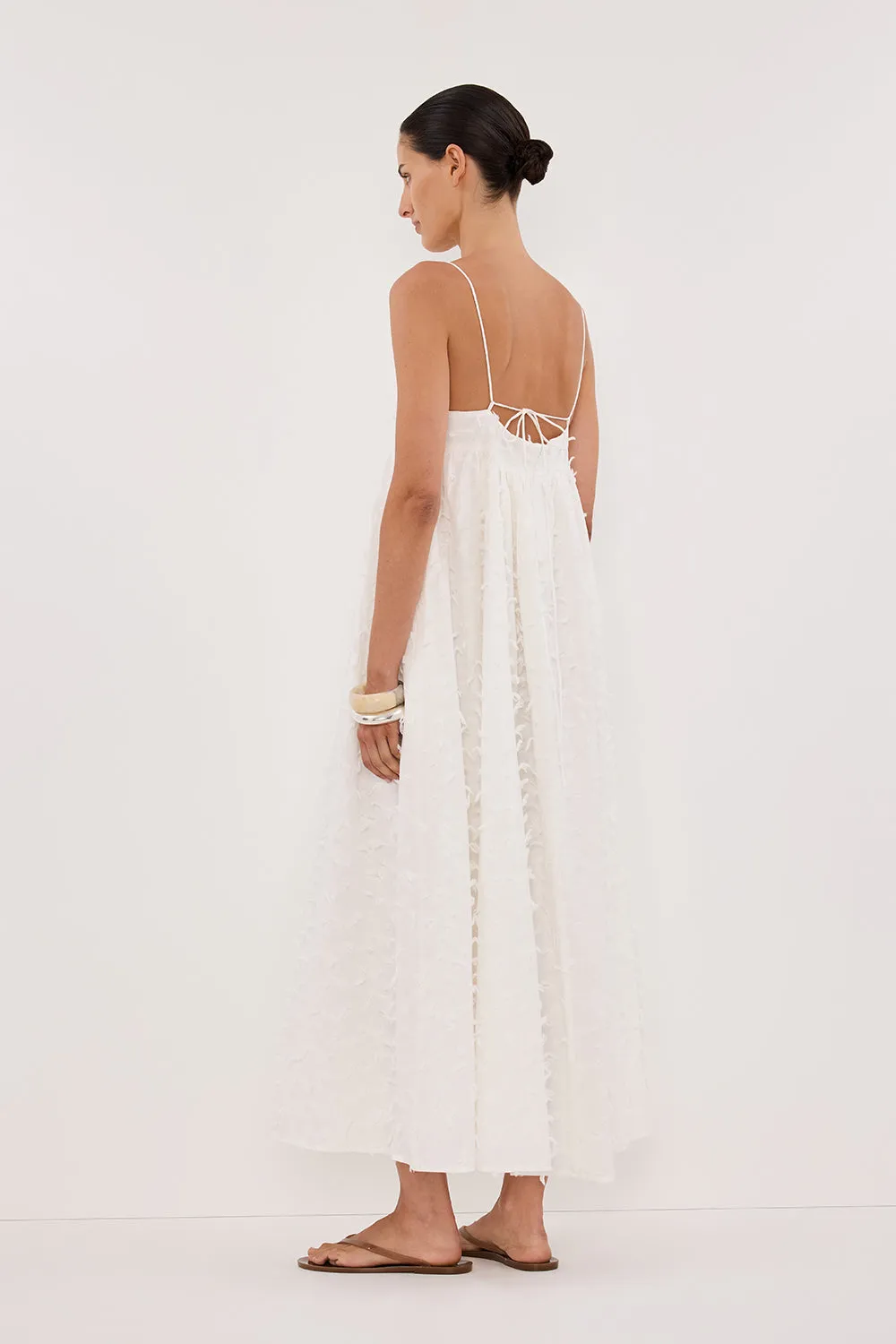Dissh PALOMA WHITE BABYDOLL MIDI DRESS
