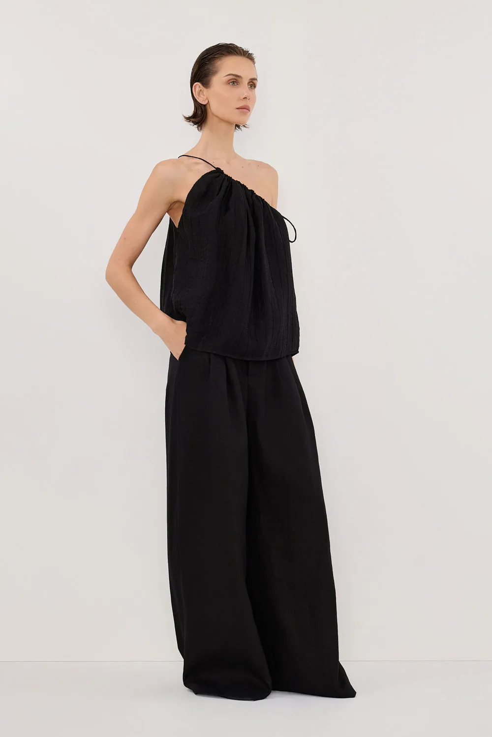 Dissh TAHITI BLACK ONE SHOULDER TOP