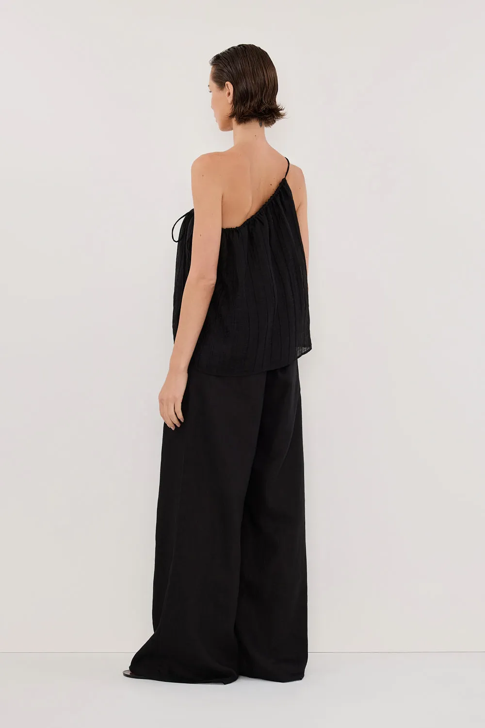 Dissh TAHITI BLACK ONE SHOULDER TOP
