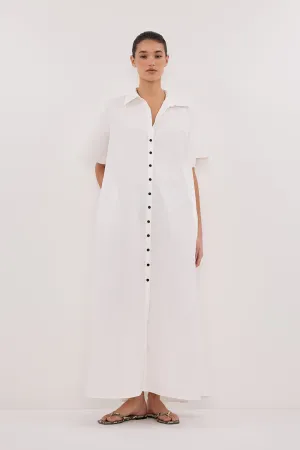 Dissh VIOLET WHITE SHIRT MIDI DRESS