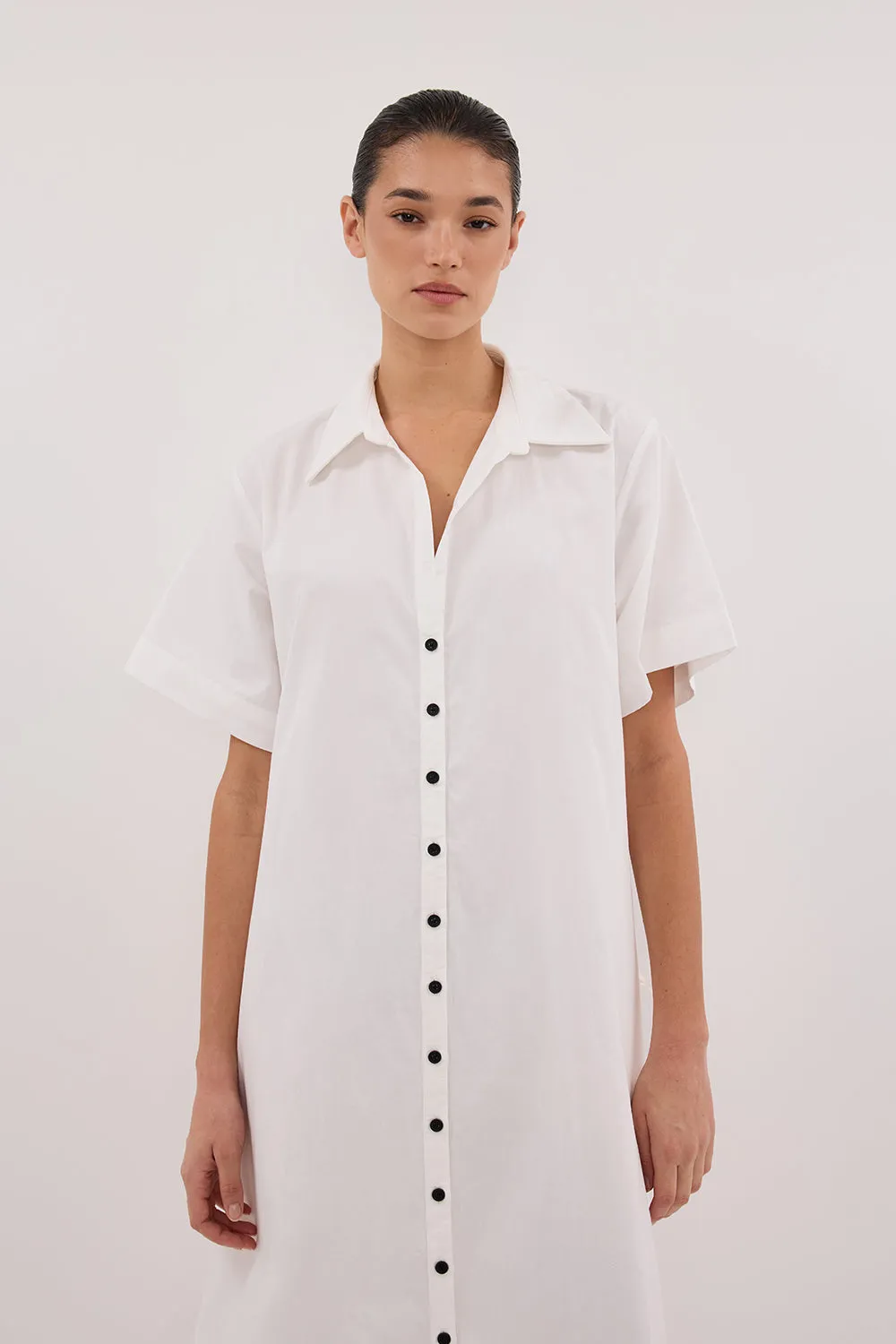 Dissh VIOLET WHITE SHIRT MIDI DRESS