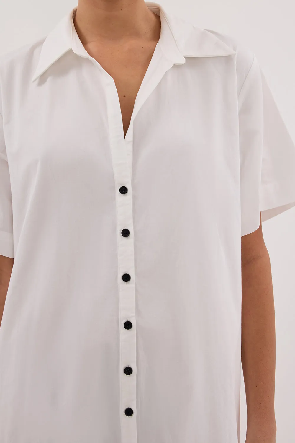 Dissh VIOLET WHITE SHIRT MIDI DRESS