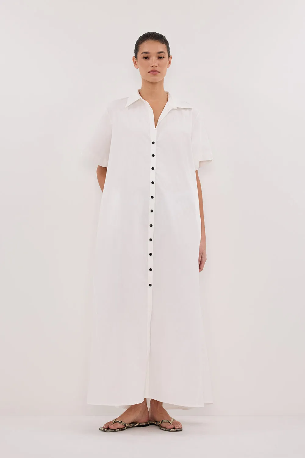 Dissh VIOLET WHITE SHIRT MIDI DRESS