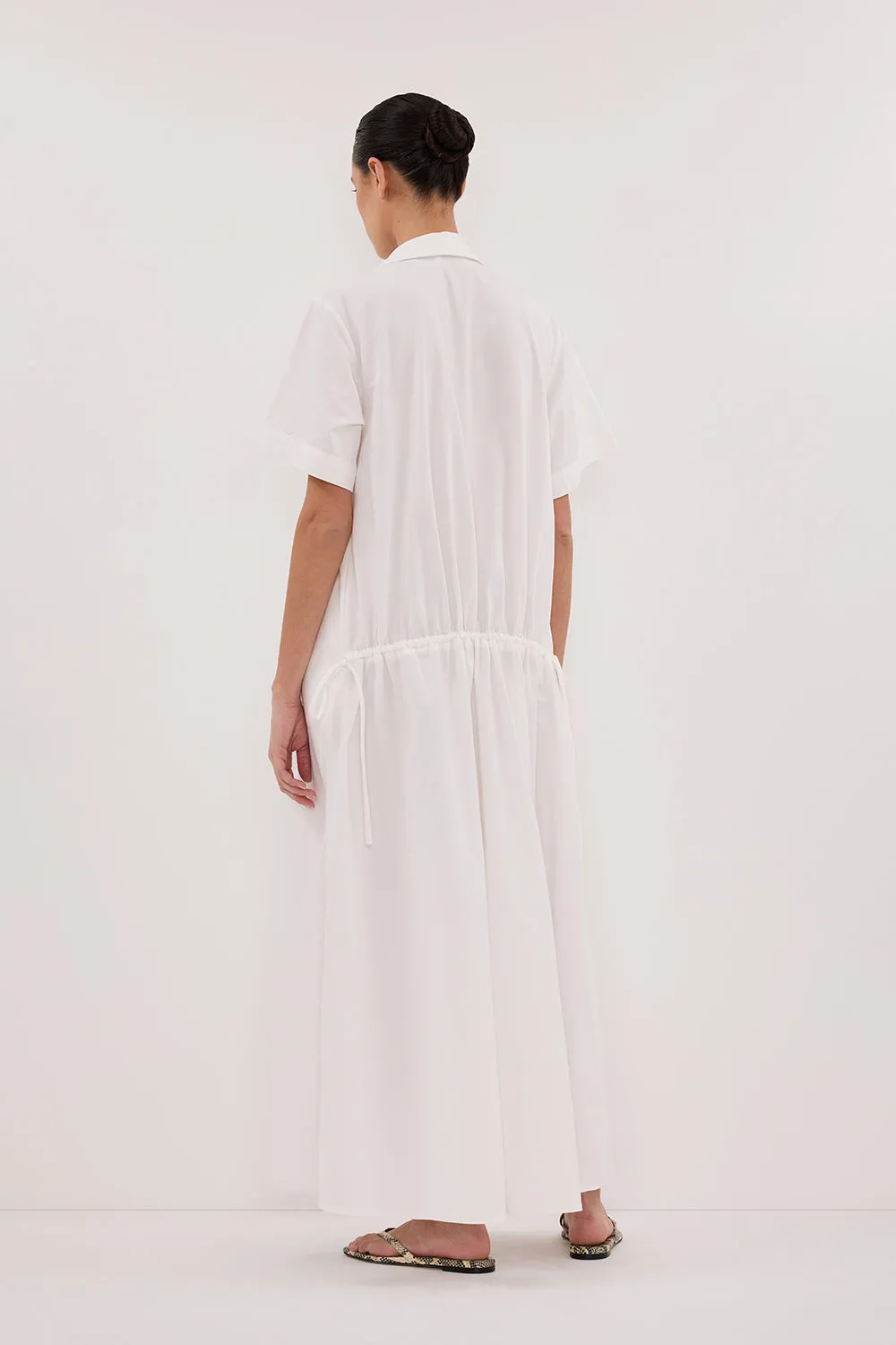 Dissh VIOLET WHITE SHIRT MIDI DRESS