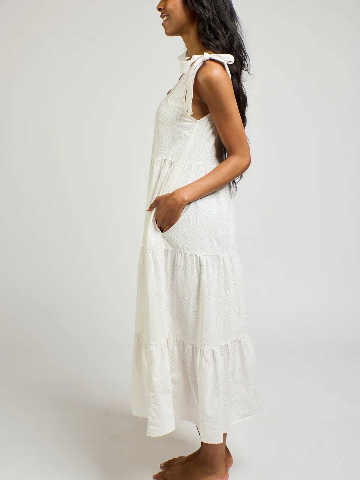 Doorbuster Lorelei Dress - White Waves  Going Fast!