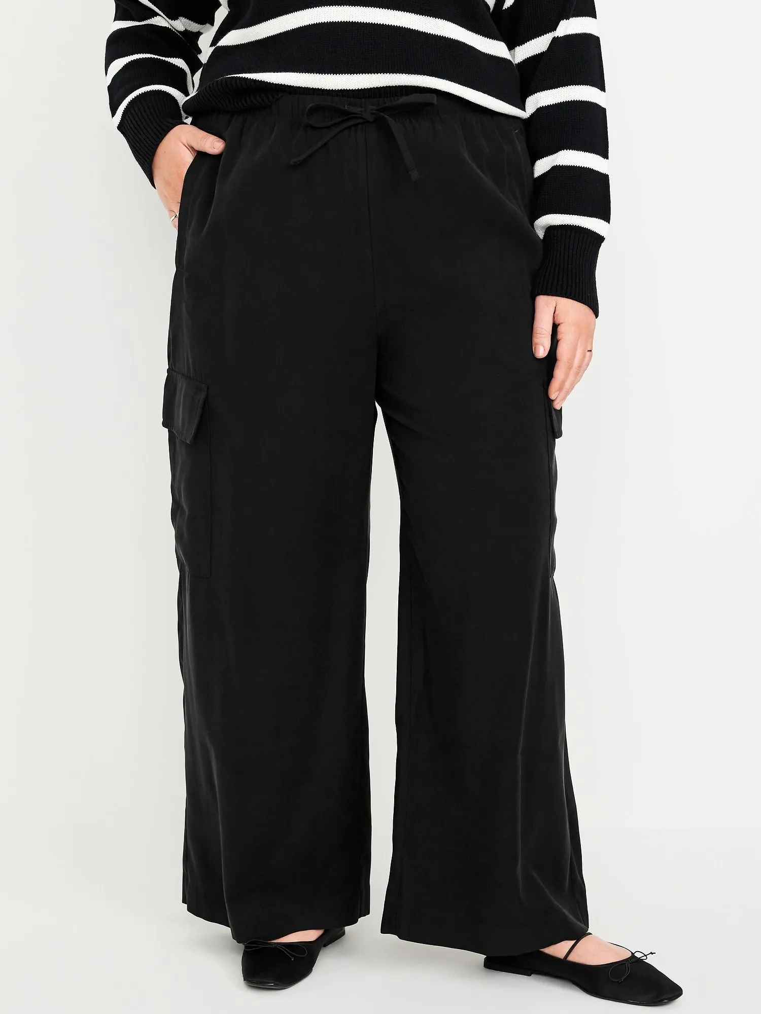 Drapey Cargo Super Wide-Leg Pants