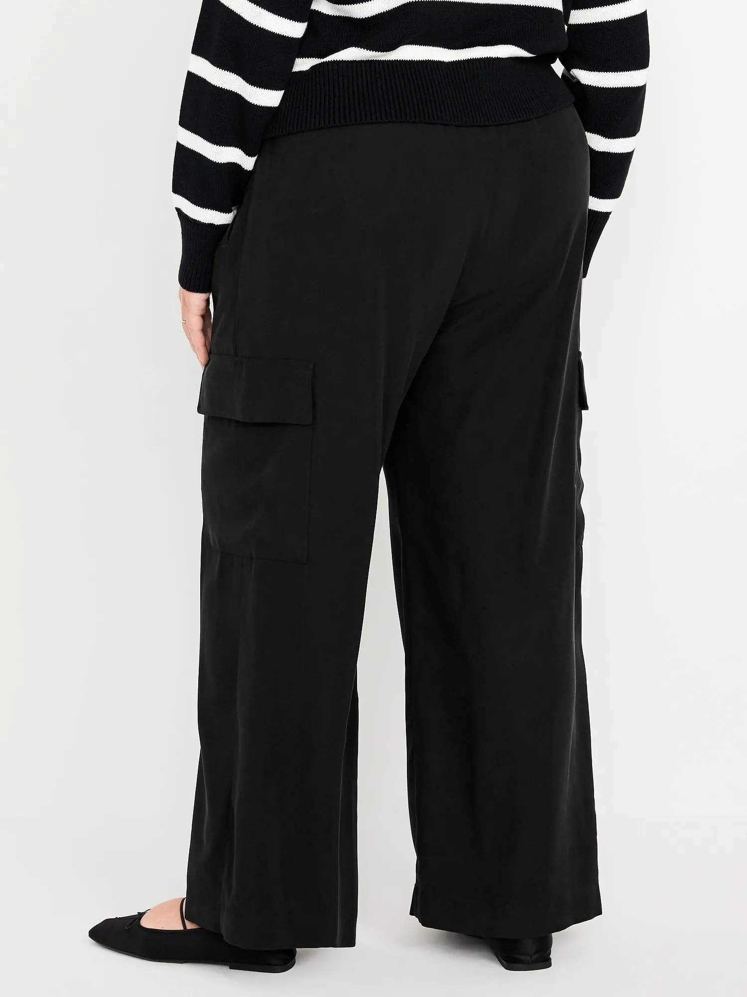 Drapey Cargo Super Wide-Leg Pants