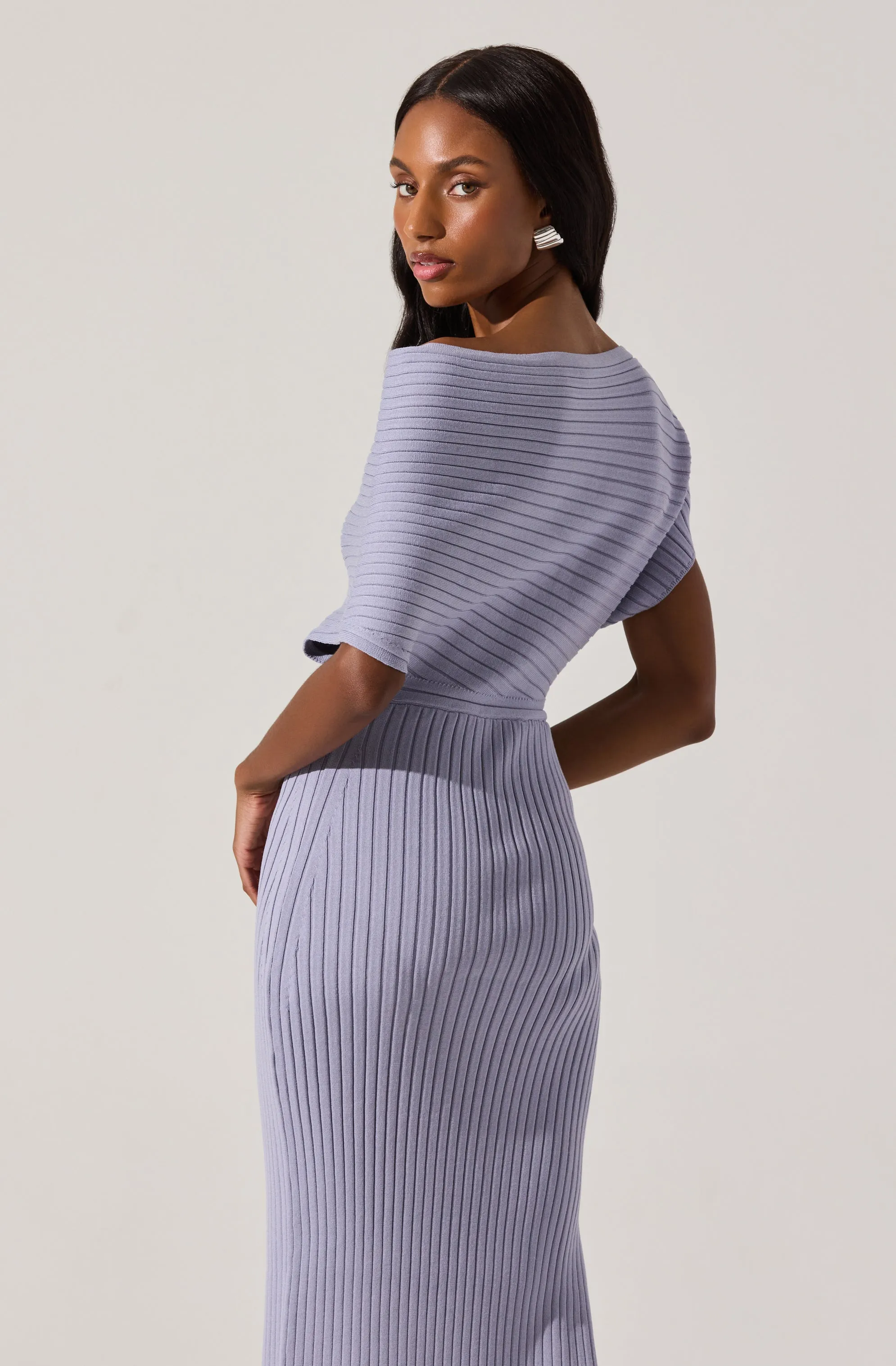 Editors Pick Off Shoulder Ribbed Sweater Dress  Going Fast!
