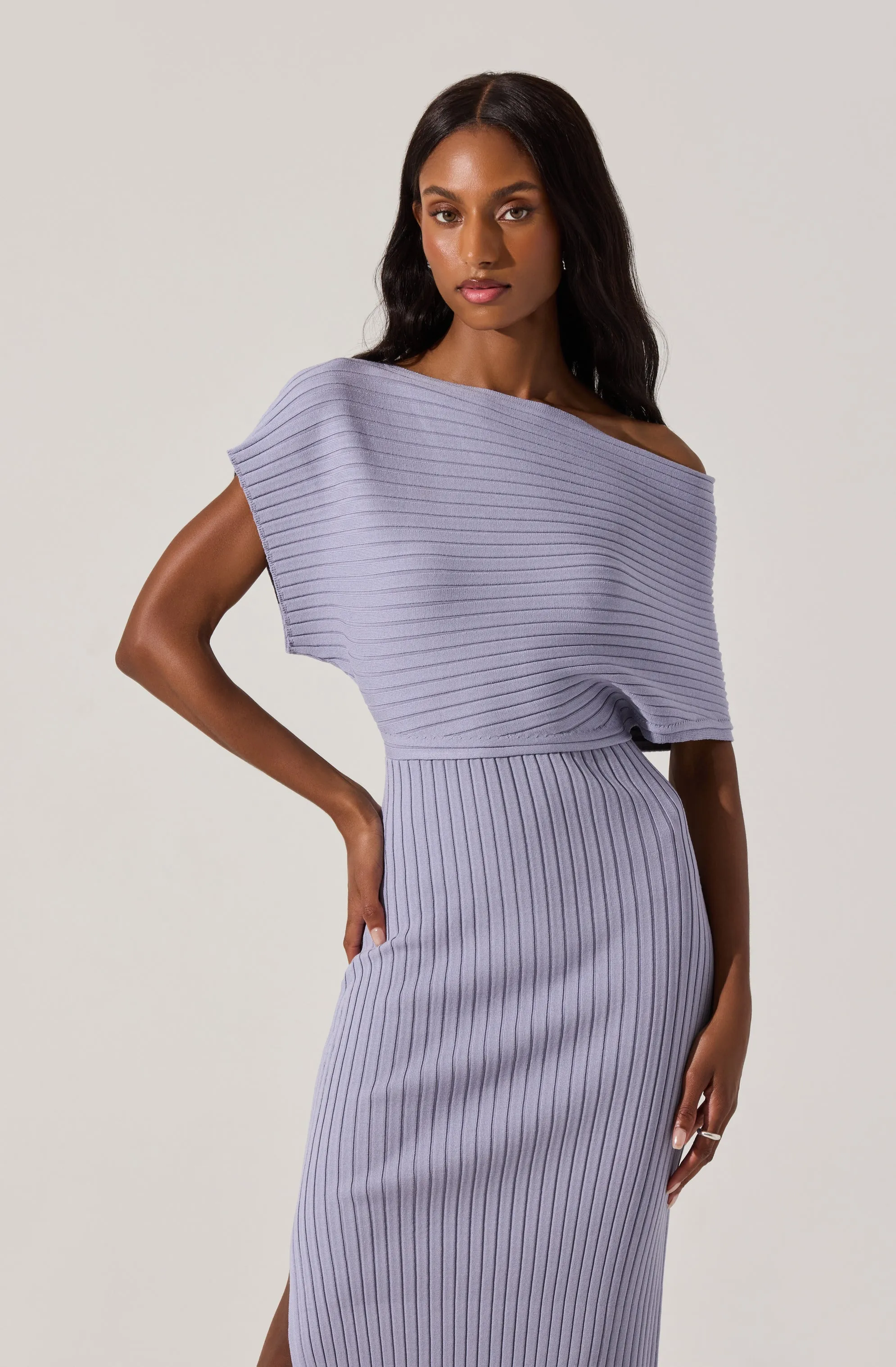 Editors Pick Off Shoulder Ribbed Sweater Dress  Going Fast!