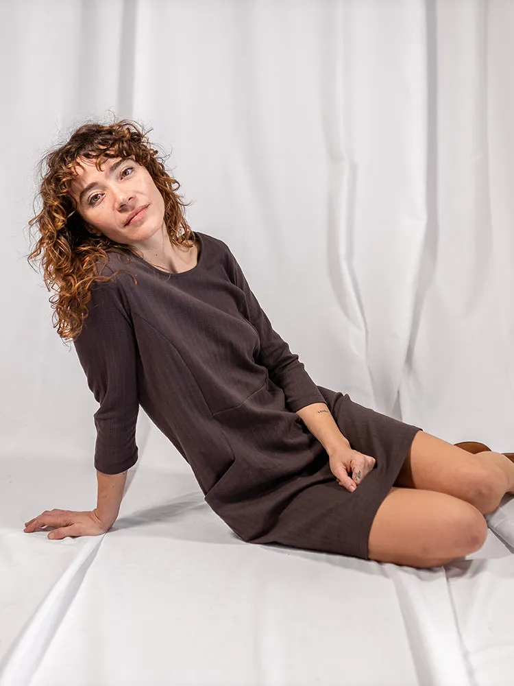 Editors Pick Sweet Seams Dress - Shale Rib Knit  Almost Gone!