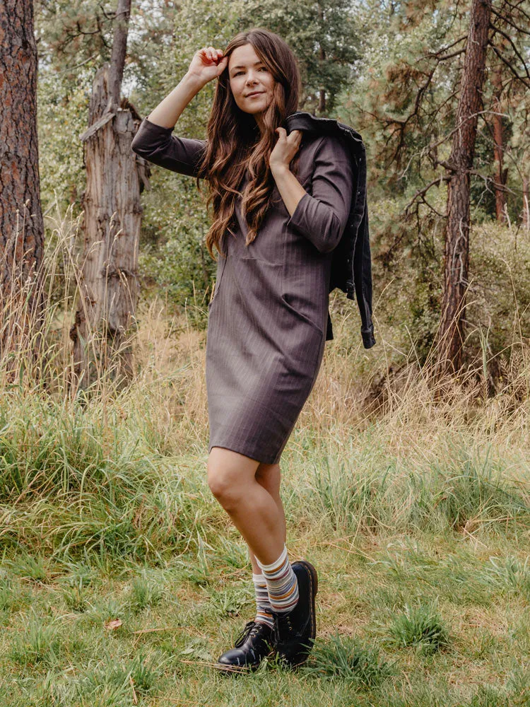 Editors Pick Sweet Seams Dress - Shale Rib Knit  Almost Gone!