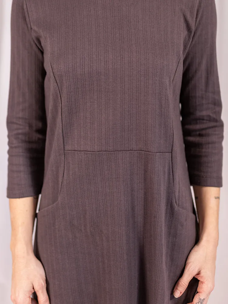 Editors Pick Sweet Seams Dress - Shale Rib Knit  Almost Gone!