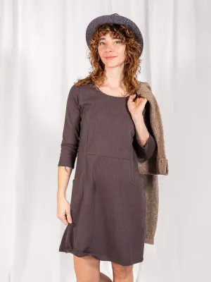 Editors Pick Sweet Seams Dress - Shale Rib Knit  Almost Gone!