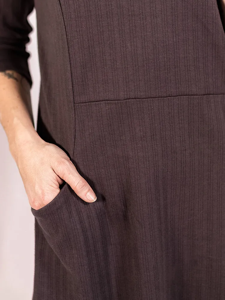 Editors Pick Sweet Seams Dress - Shale Rib Knit  Almost Gone!