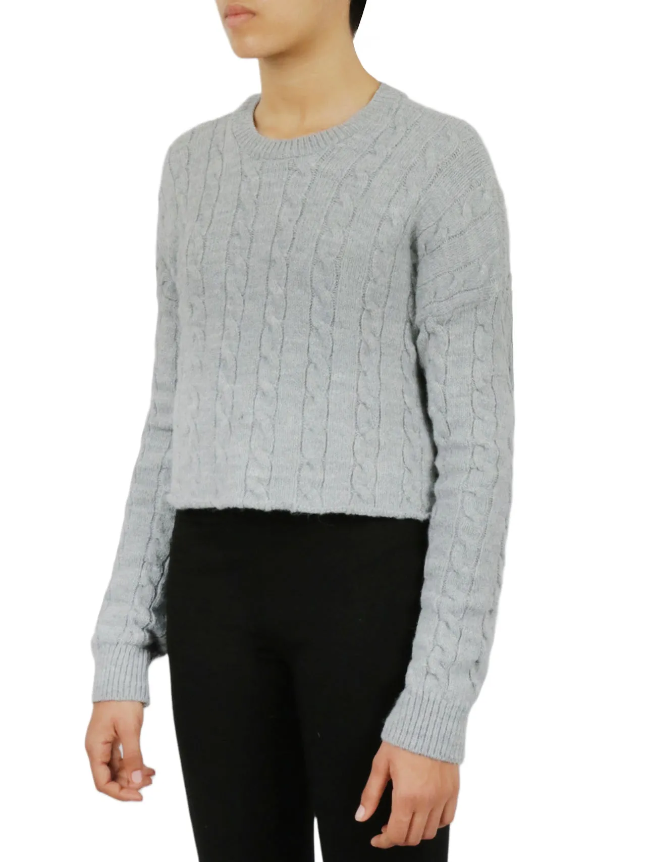 Exclusive Cable Knit Cropped Pullover Sweater  Limited Stock!