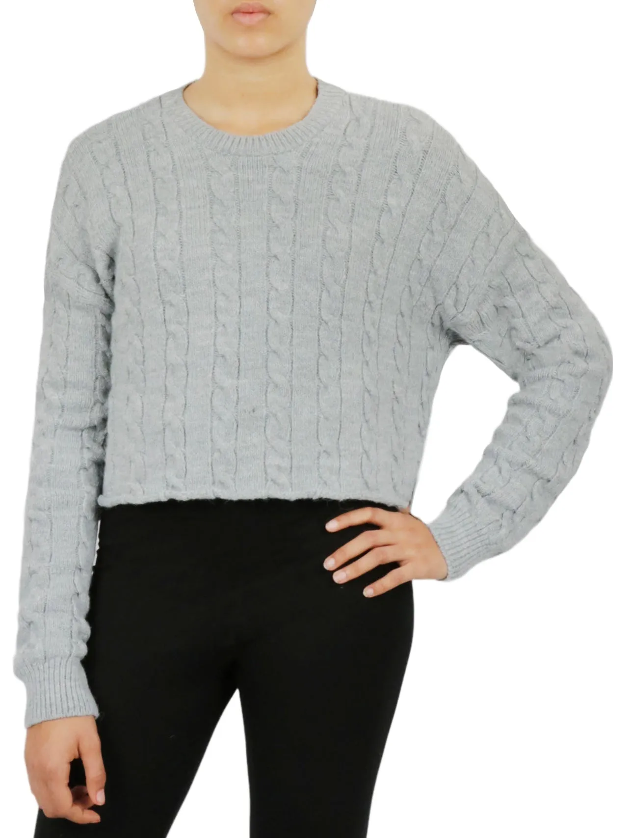 Exclusive Cable Knit Cropped Pullover Sweater  Limited Stock!