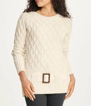 Exclusive Diamond Belted Tunic Sweater  Almost Gone!