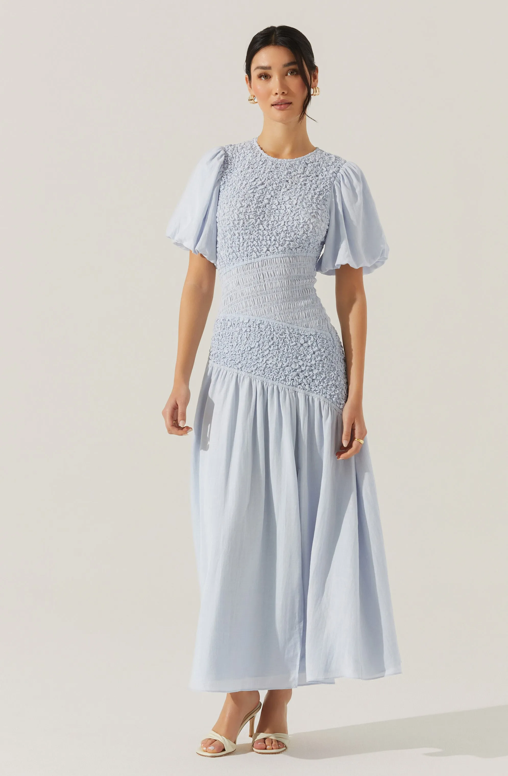 Exclusive Theoni Smocked Asymmetric Dress  Stylish & Comfortable