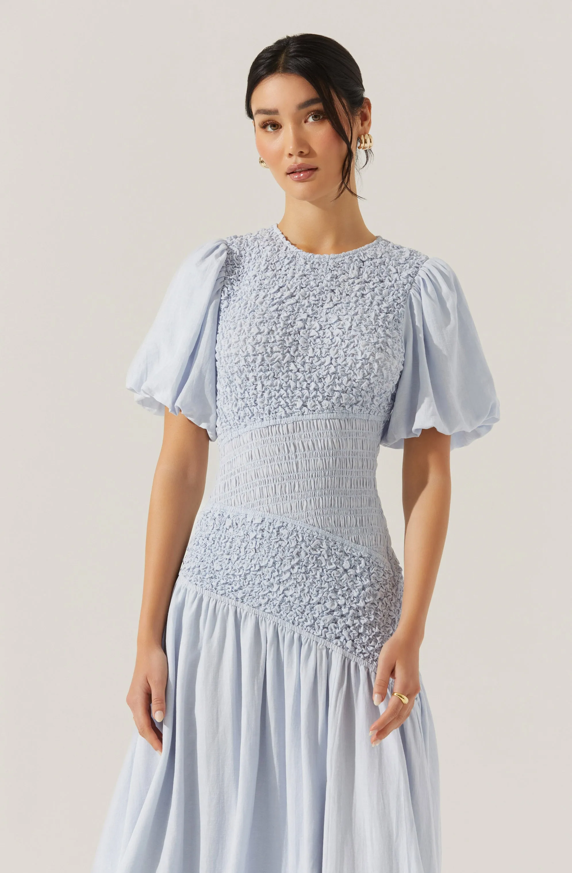 Exclusive Theoni Smocked Asymmetric Dress  Stylish & Comfortable