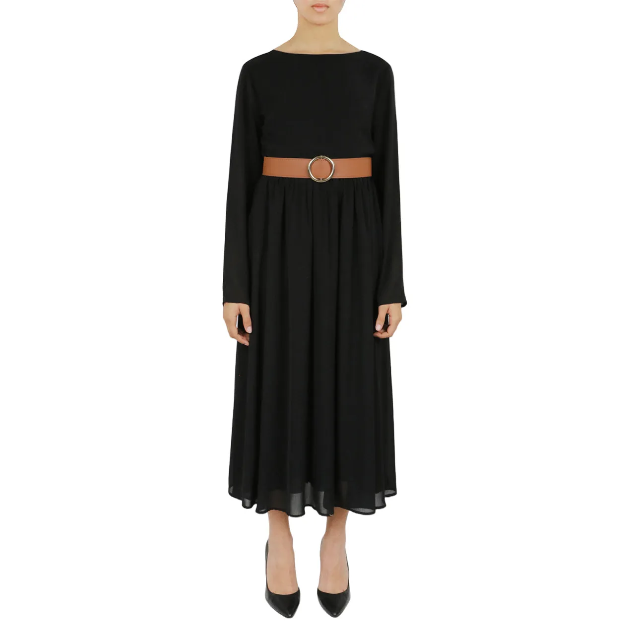 Final Few Belted Long Sleeve Dress  Stylish & Comfortable