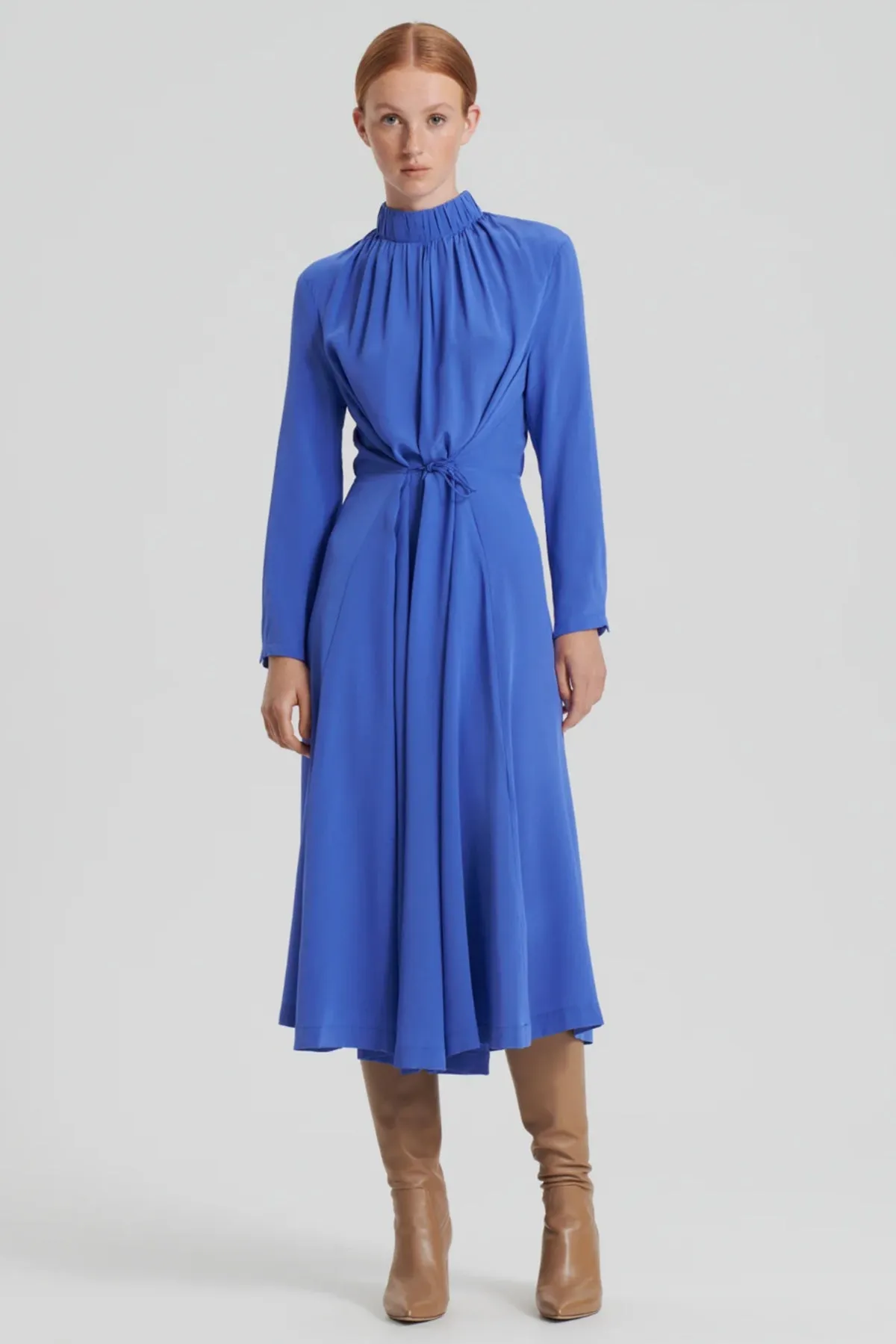 FINAL SALE: Silk Gather Neck Dress by Scanlan Theodore