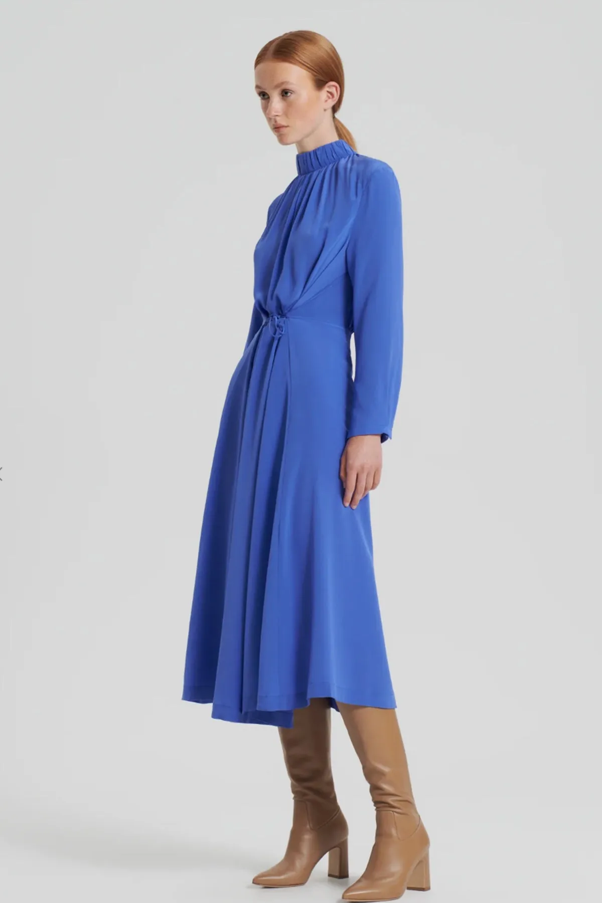 FINAL SALE: Silk Gather Neck Dress by Scanlan Theodore
