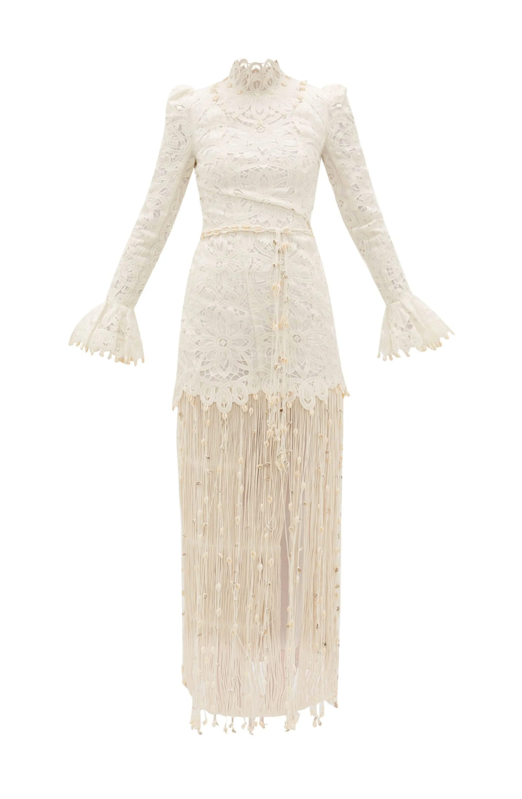 FINAL SALE: Wavelength Seashell Fringed Silk Gown by Zimmermann