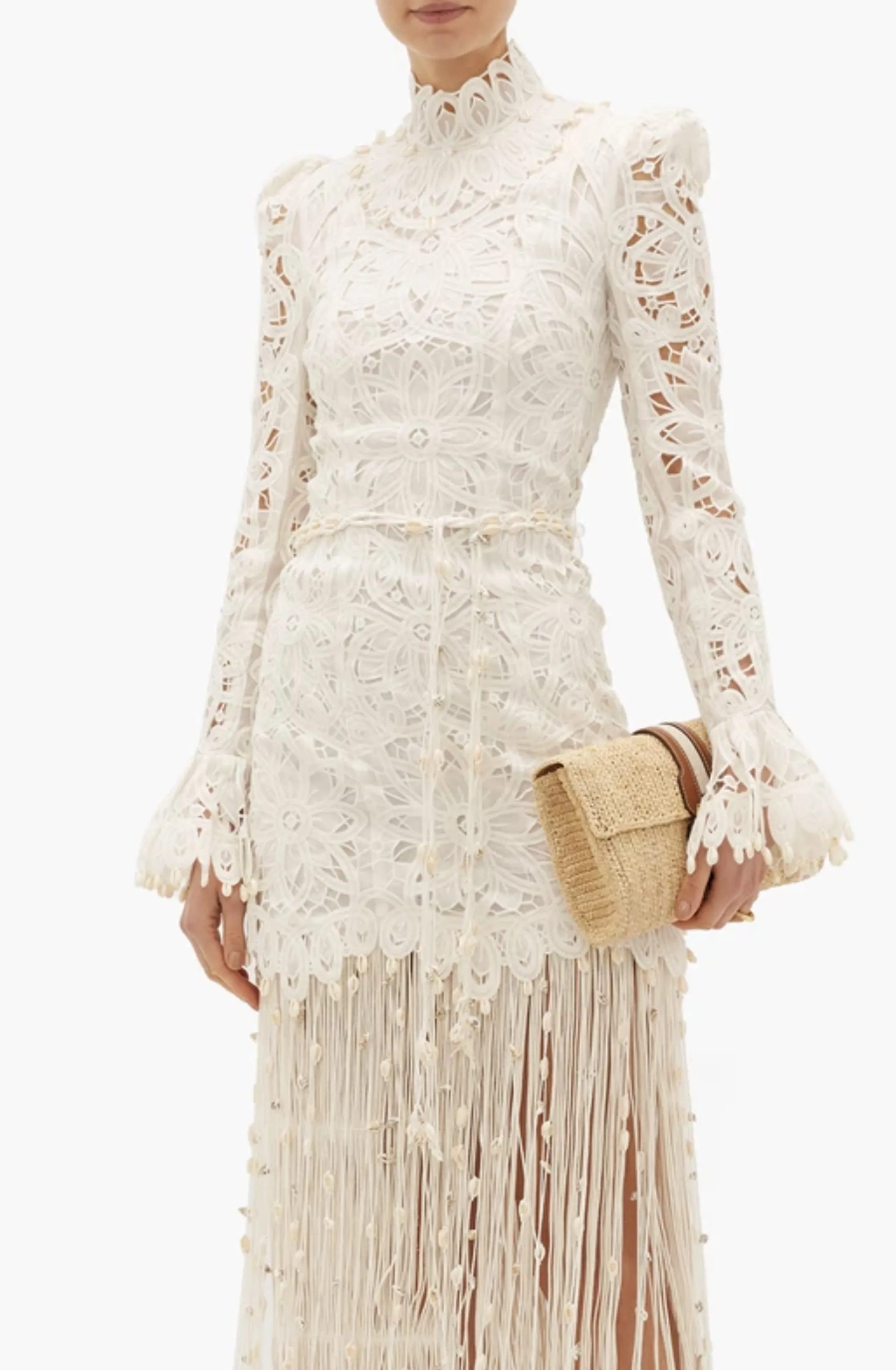 FINAL SALE: Wavelength Seashell Fringed Silk Gown by Zimmermann