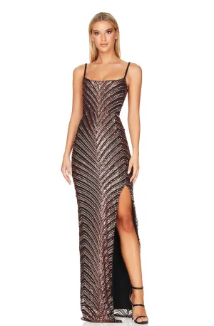 FINAL SALE: Zahara Gown Bronze Black by Nookie