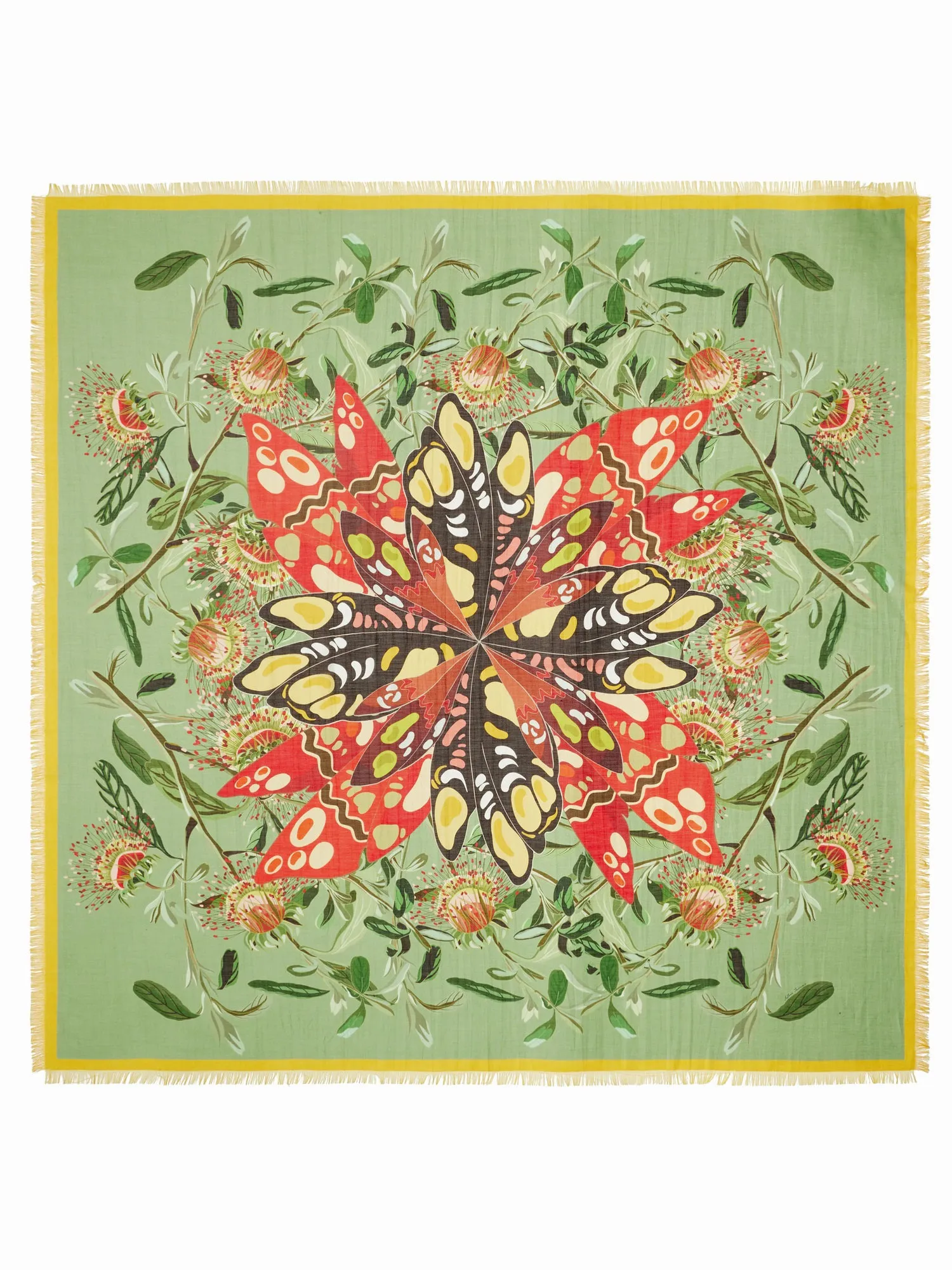 FRANCO FERRARI - DILETTO COTTON SILK SCARF IN BUTTERFLIES 135CM