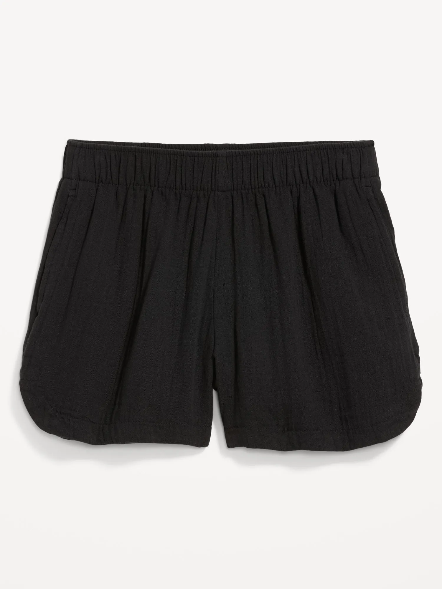 High-Waisted Crinkle Gauze Shorts -- 4-inch inseam