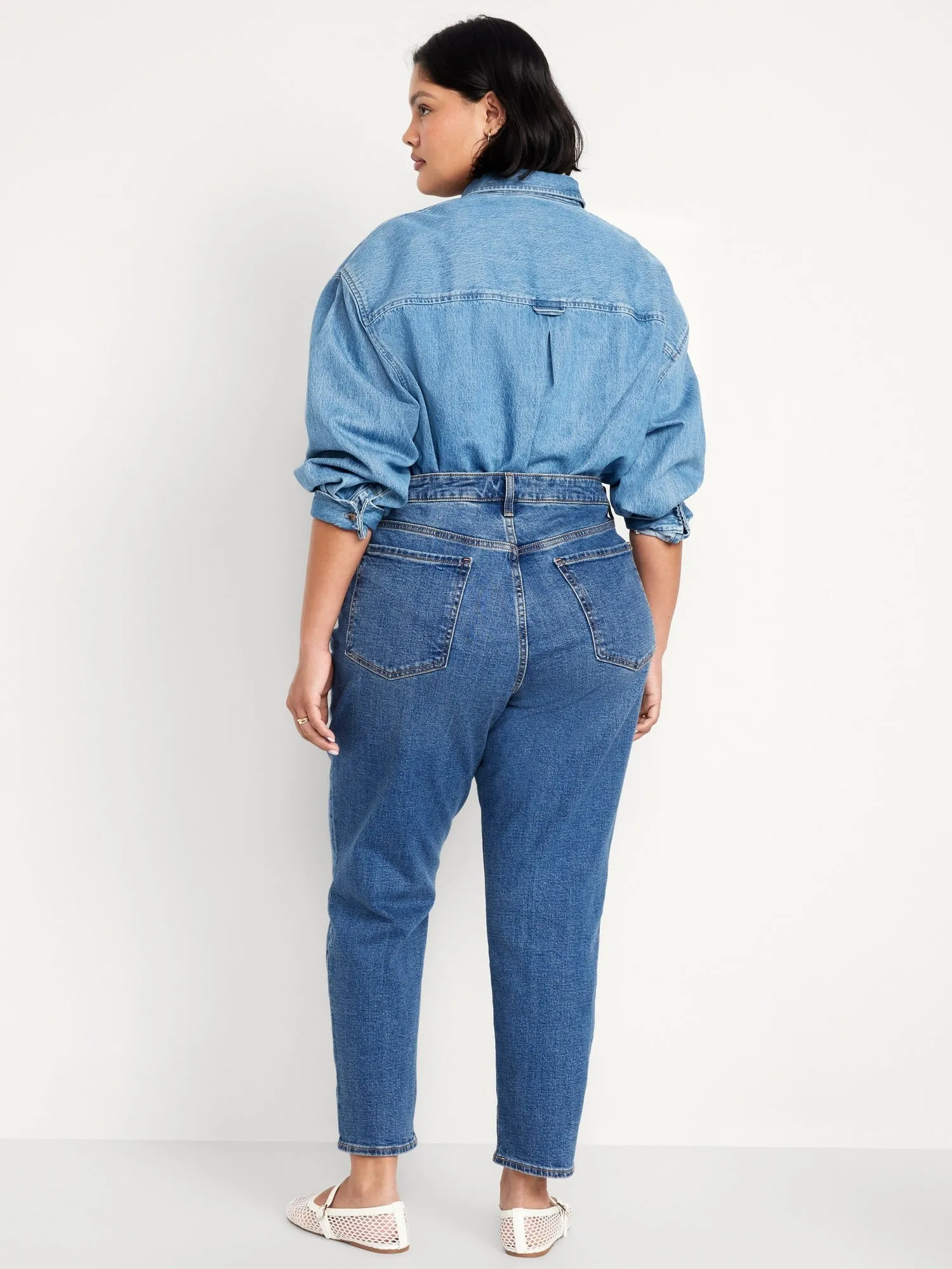 High-Waisted OG Straight Floral Applique Ankle Jeans