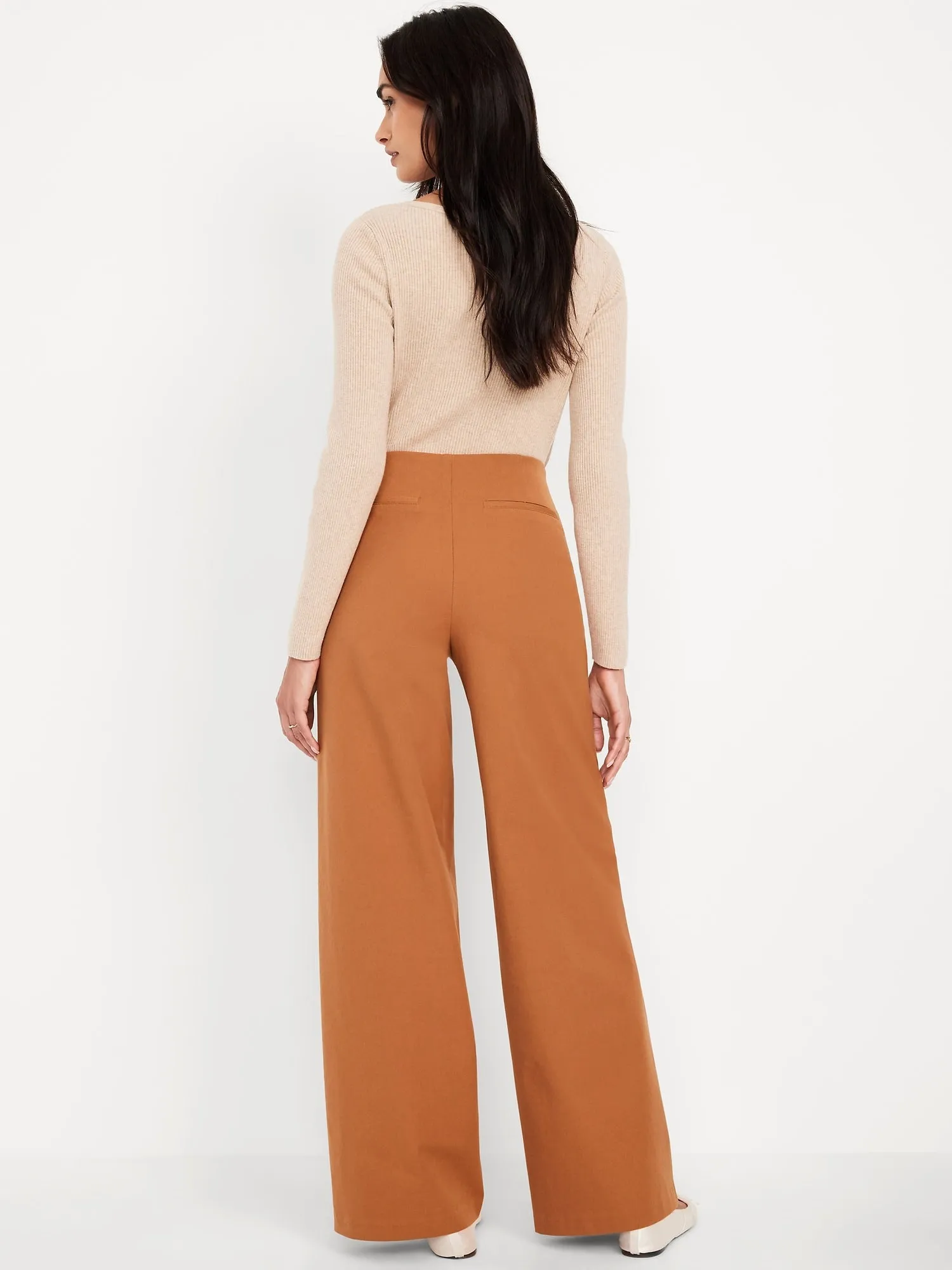 High-Waisted Pull-On Pixie Wide-Leg Pants