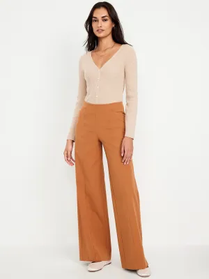 High-Waisted Pull-On Pixie Wide-Leg Pants