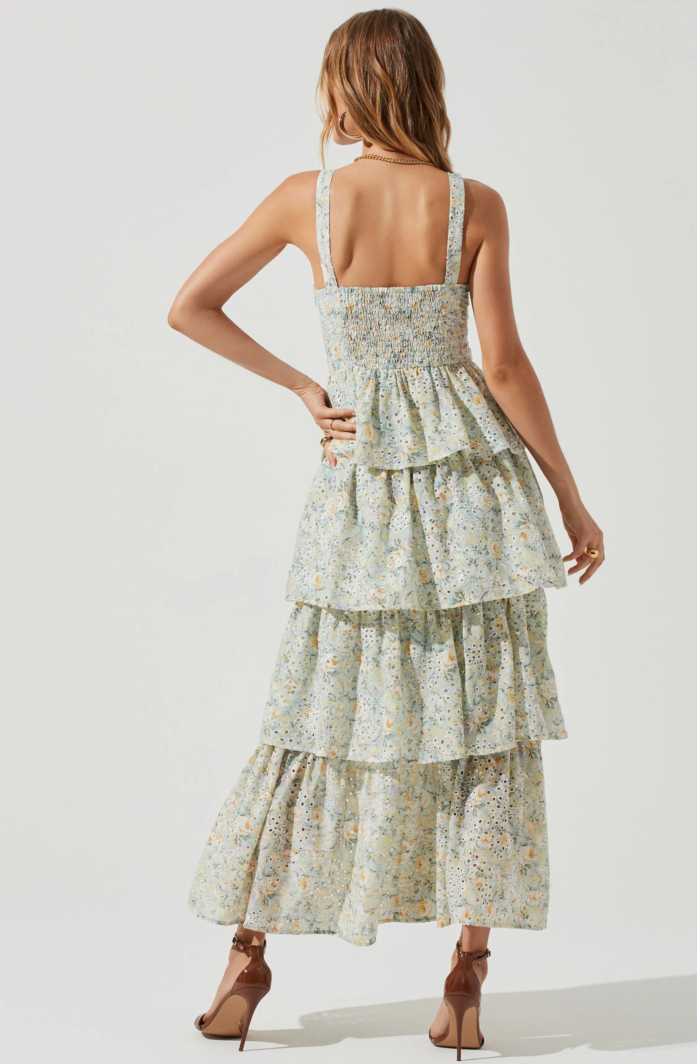 Hot Deal Midsummer Eyelet Tiered Maxi Dress  Last Few Pieces!