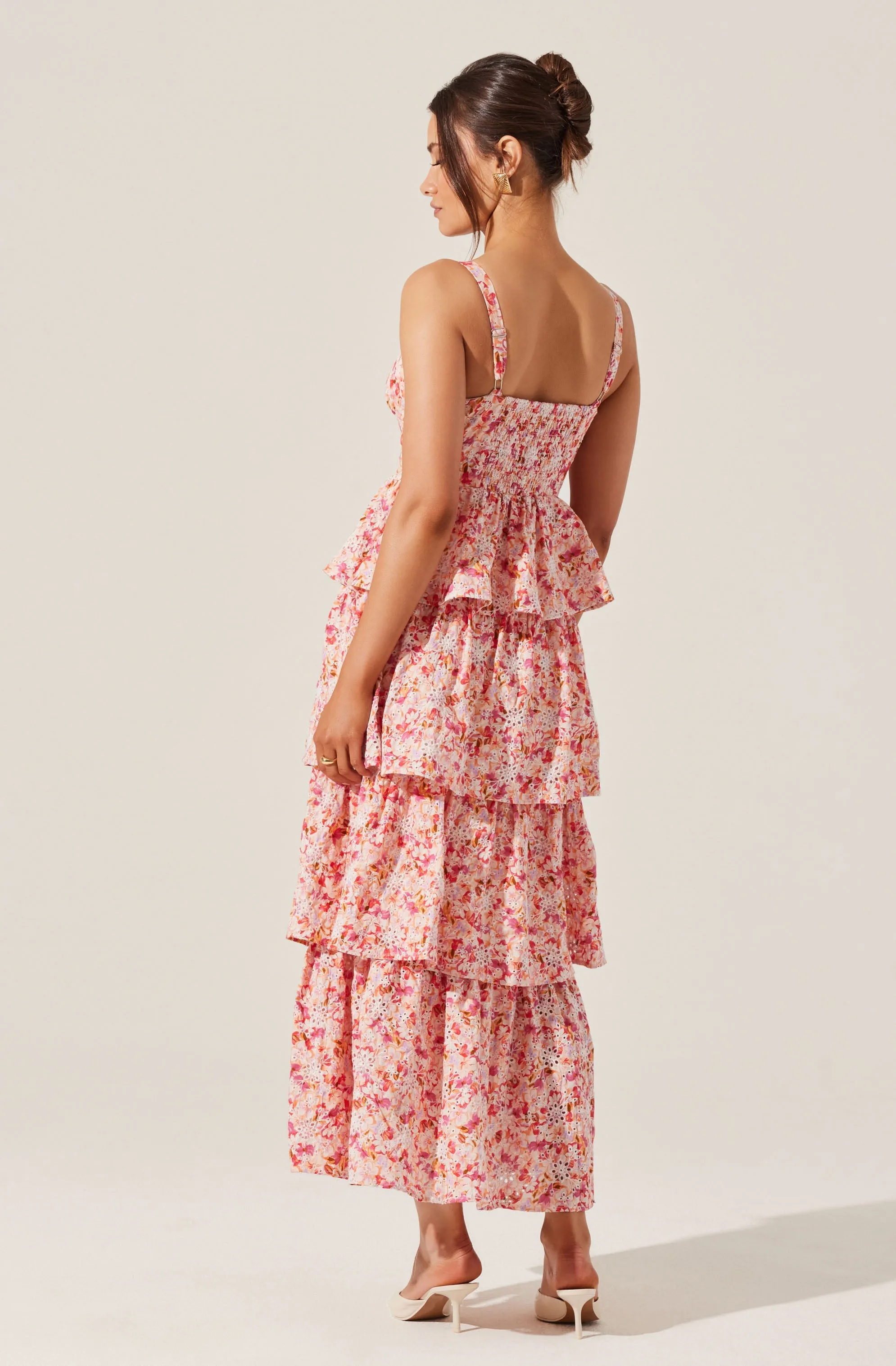 Hot Deal Midsummer Eyelet Tiered Maxi Dress  Last Few Pieces!