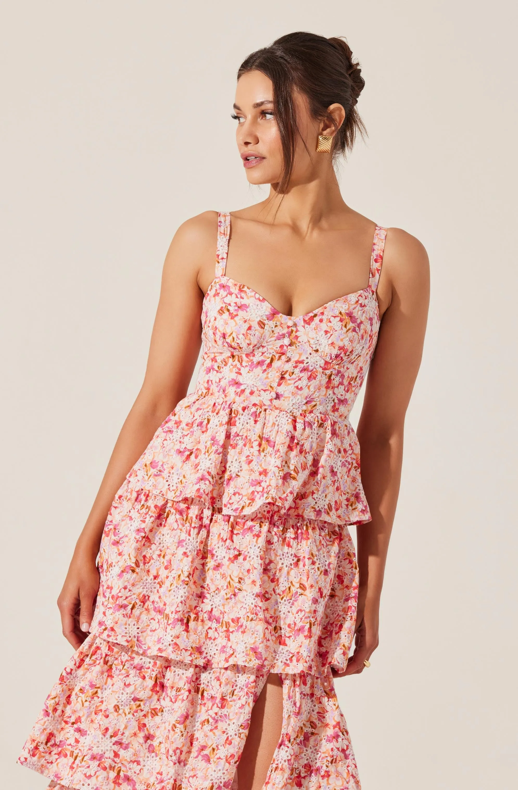 Hot Deal Midsummer Eyelet Tiered Maxi Dress  Last Few Pieces!
