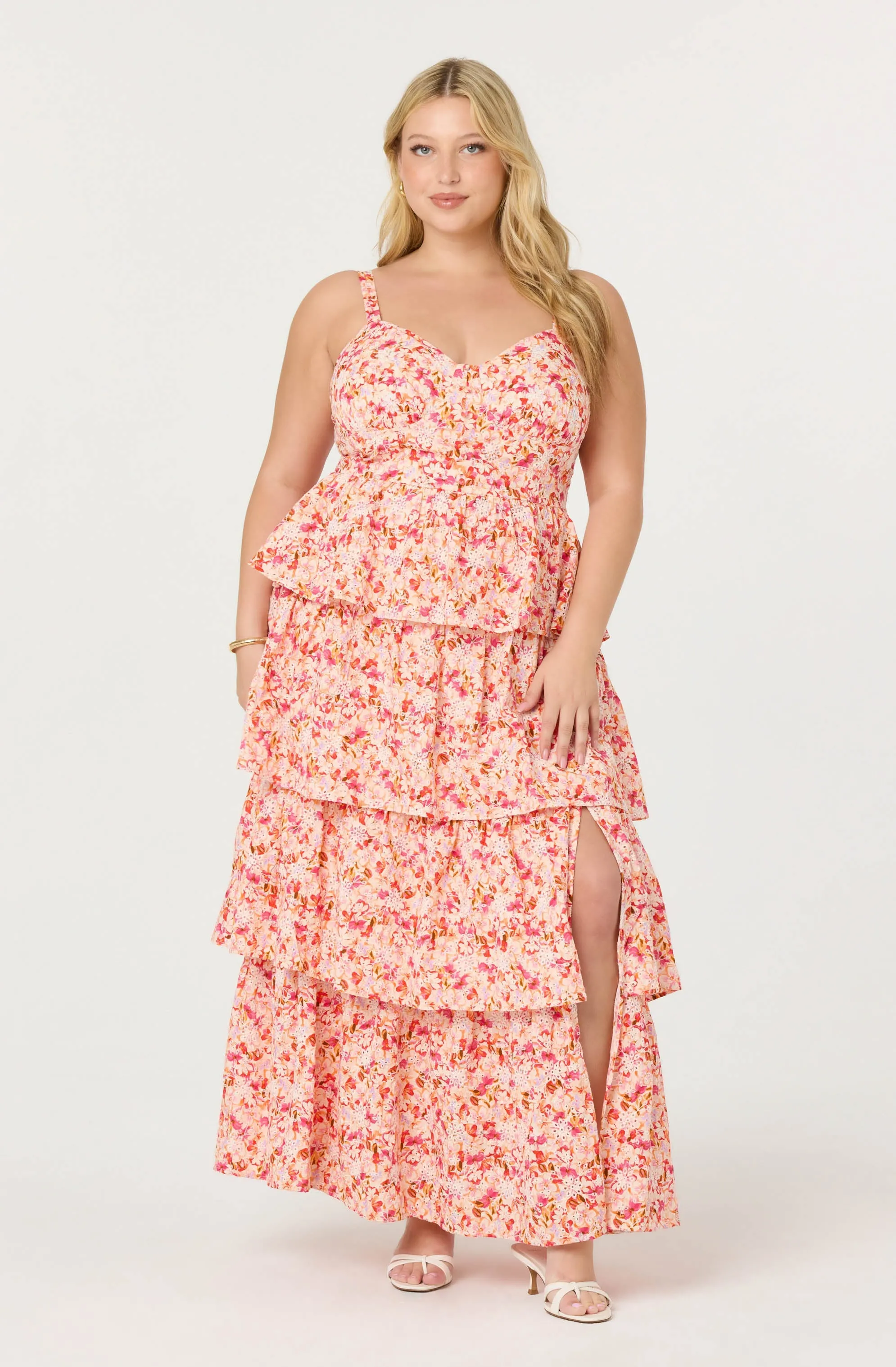 Hot Deal Midsummer Eyelet Tiered Maxi Dress  Last Few Pieces!