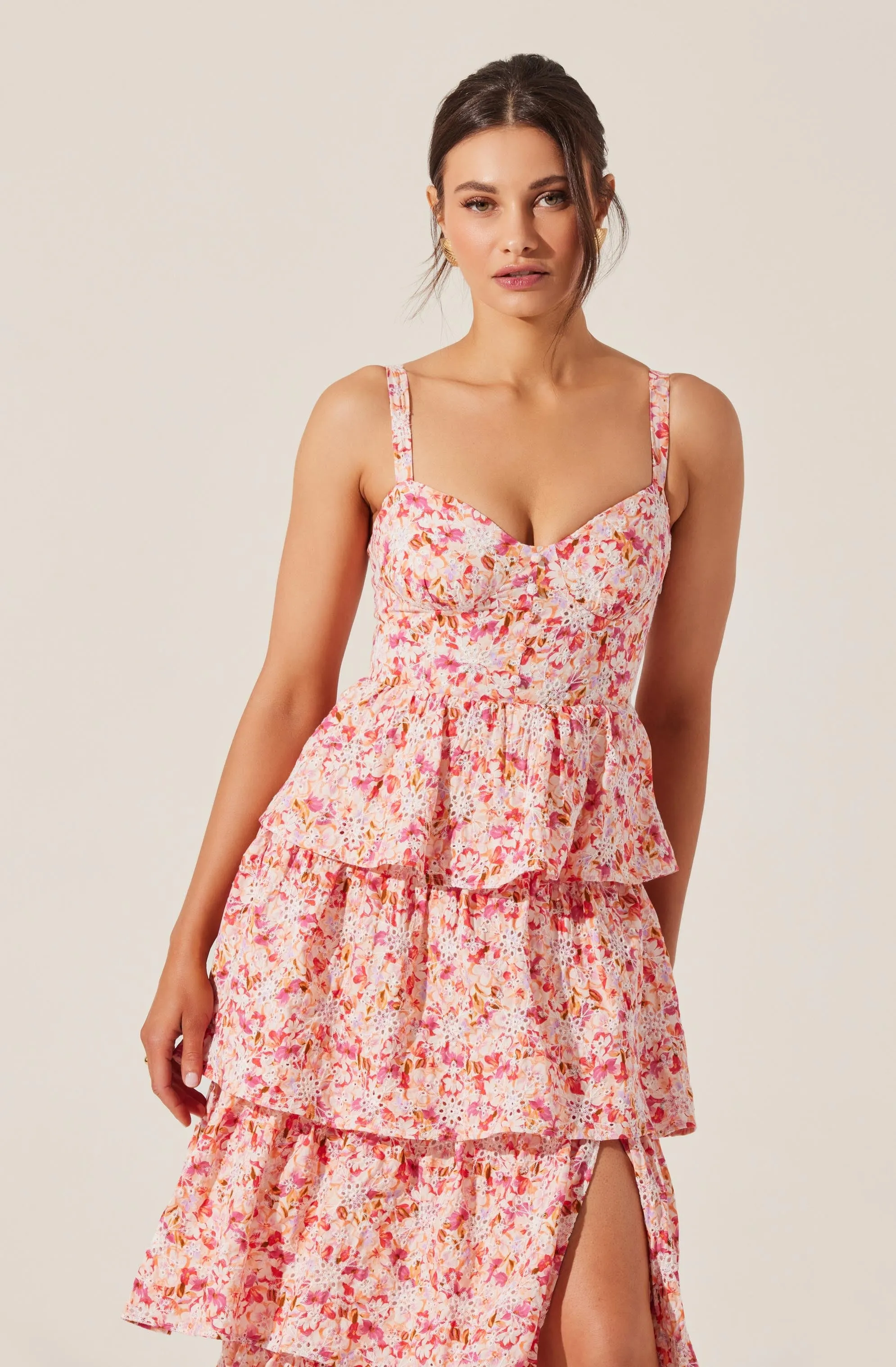 Hot Deal Midsummer Eyelet Tiered Maxi Dress  Last Few Pieces!