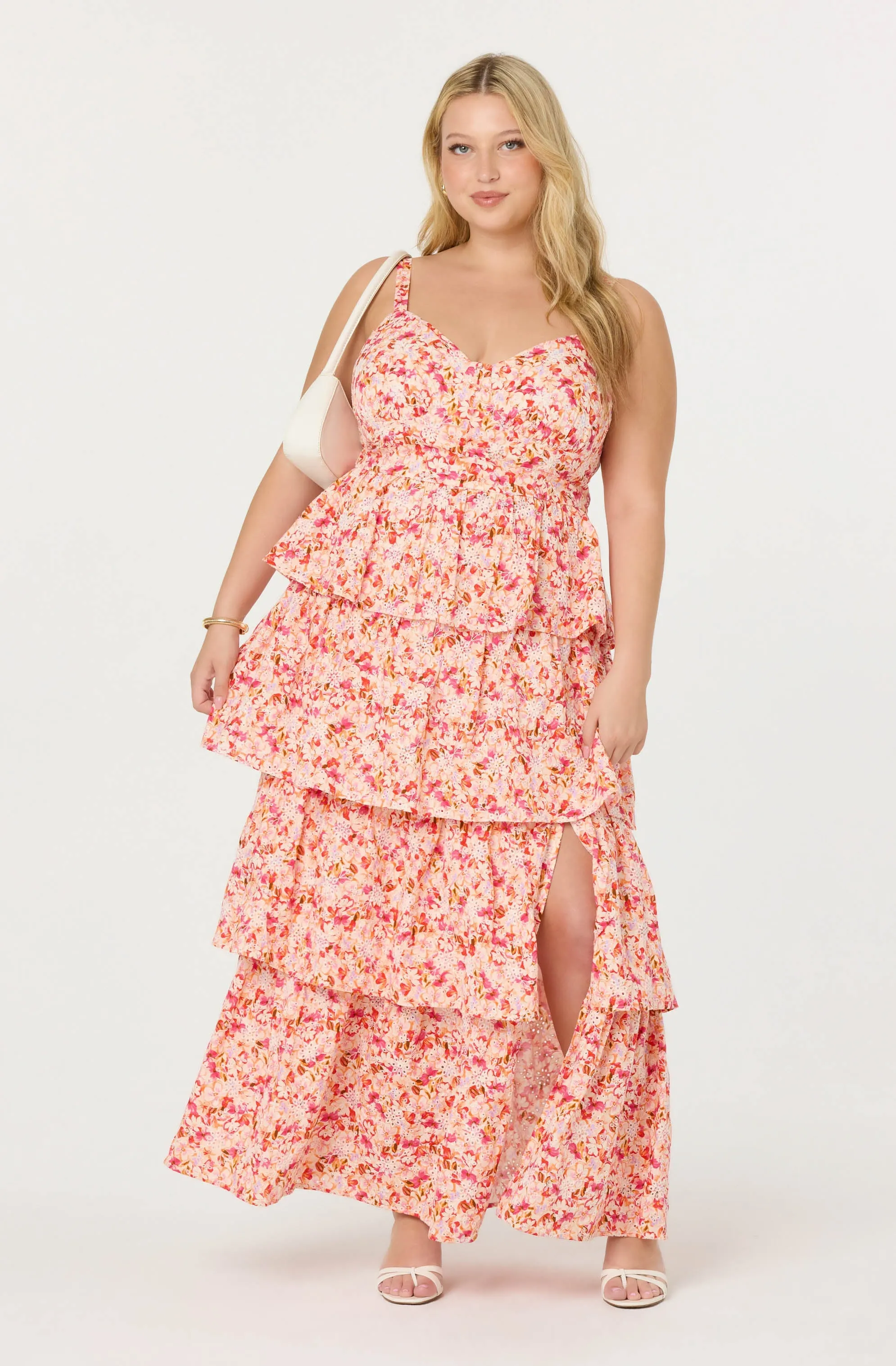 Hot Deal Midsummer Eyelet Tiered Maxi Dress  Last Few Pieces!