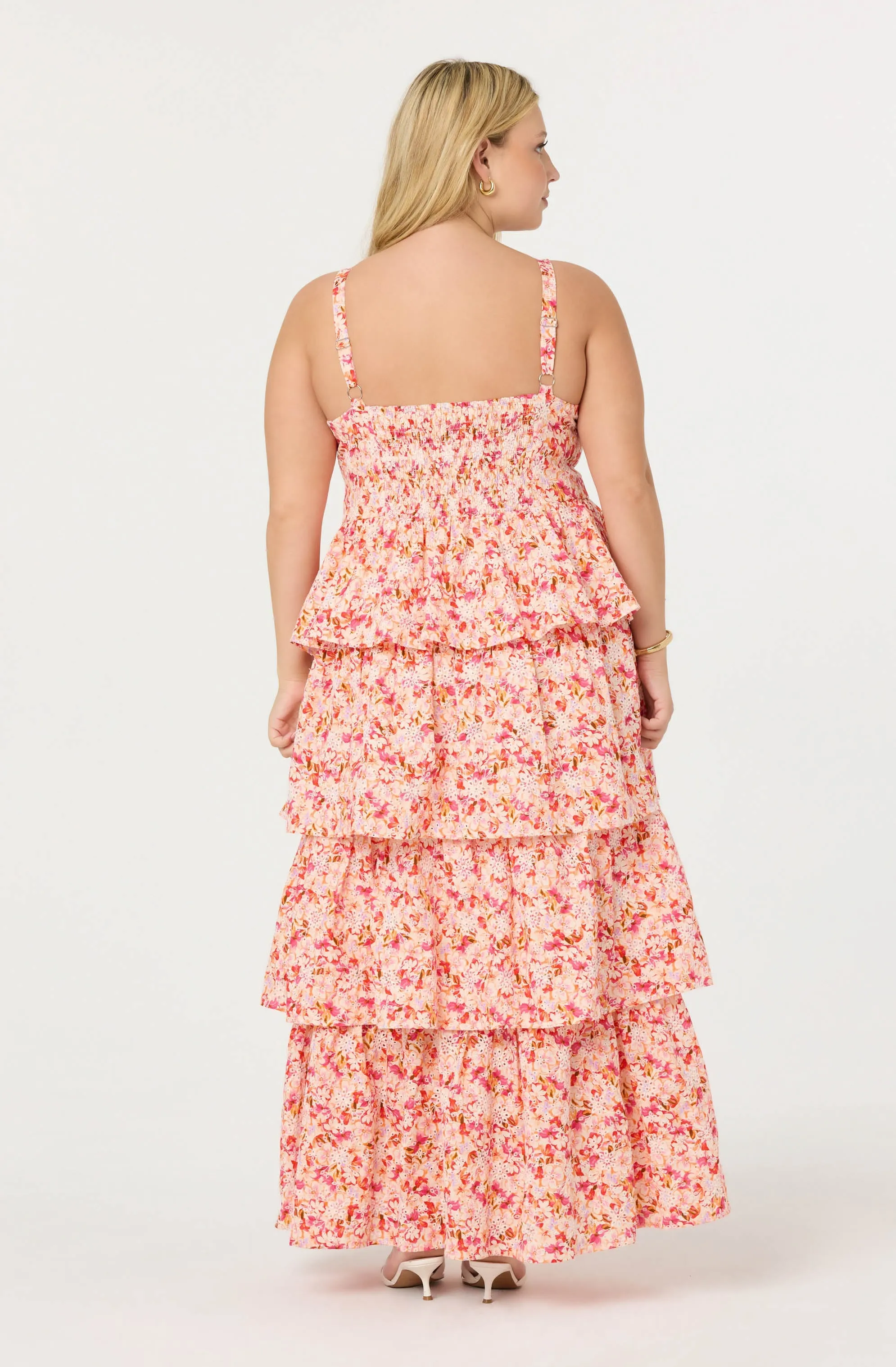 Hot Deal Midsummer Eyelet Tiered Maxi Dress  Last Few Pieces!