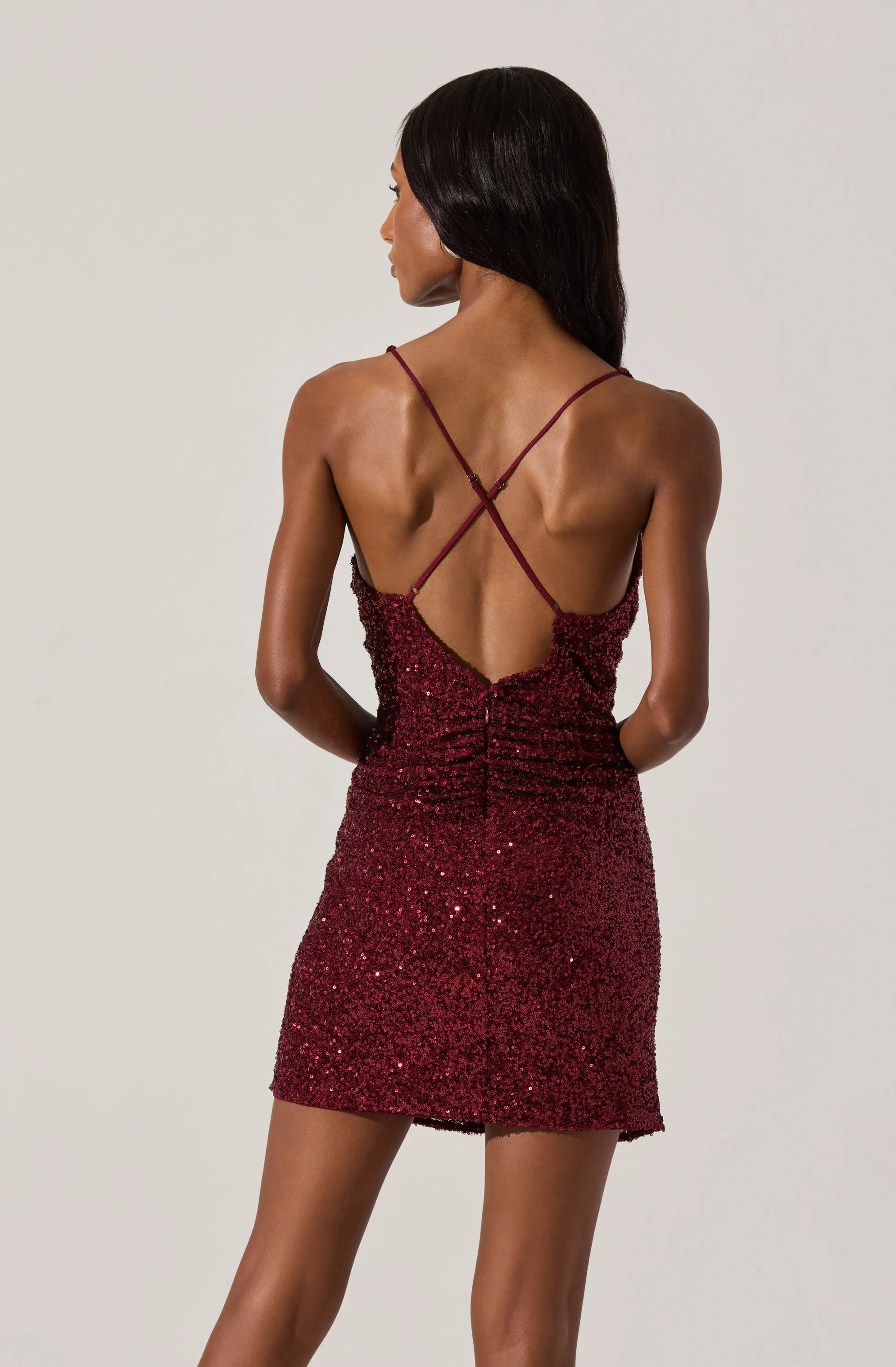 Hot Deal Sequin Twist Front Mini Dress  Last Chance!