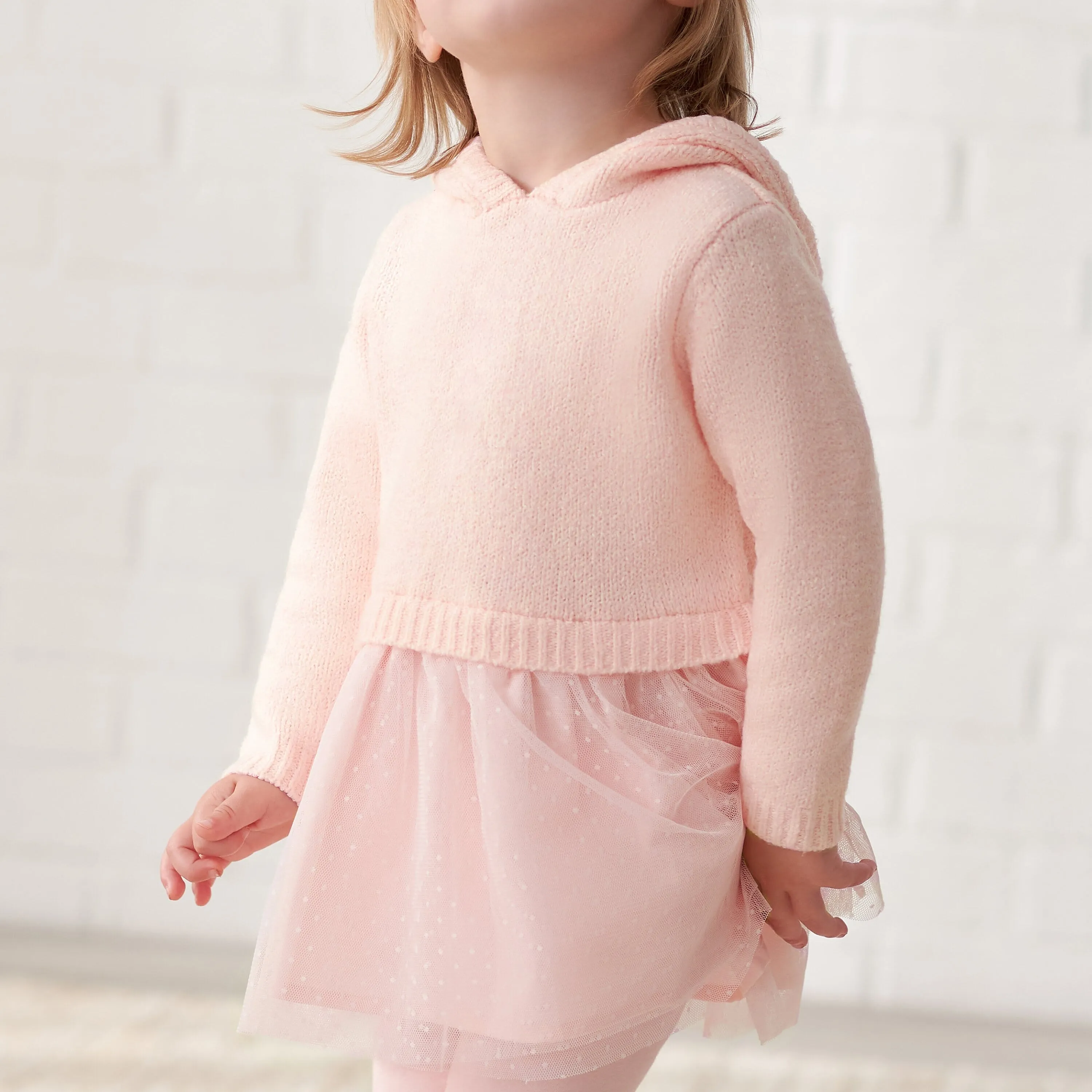 Infant Girls Light Pink Sweater Dress With Tulle Skirt Gerber Childrenswea
