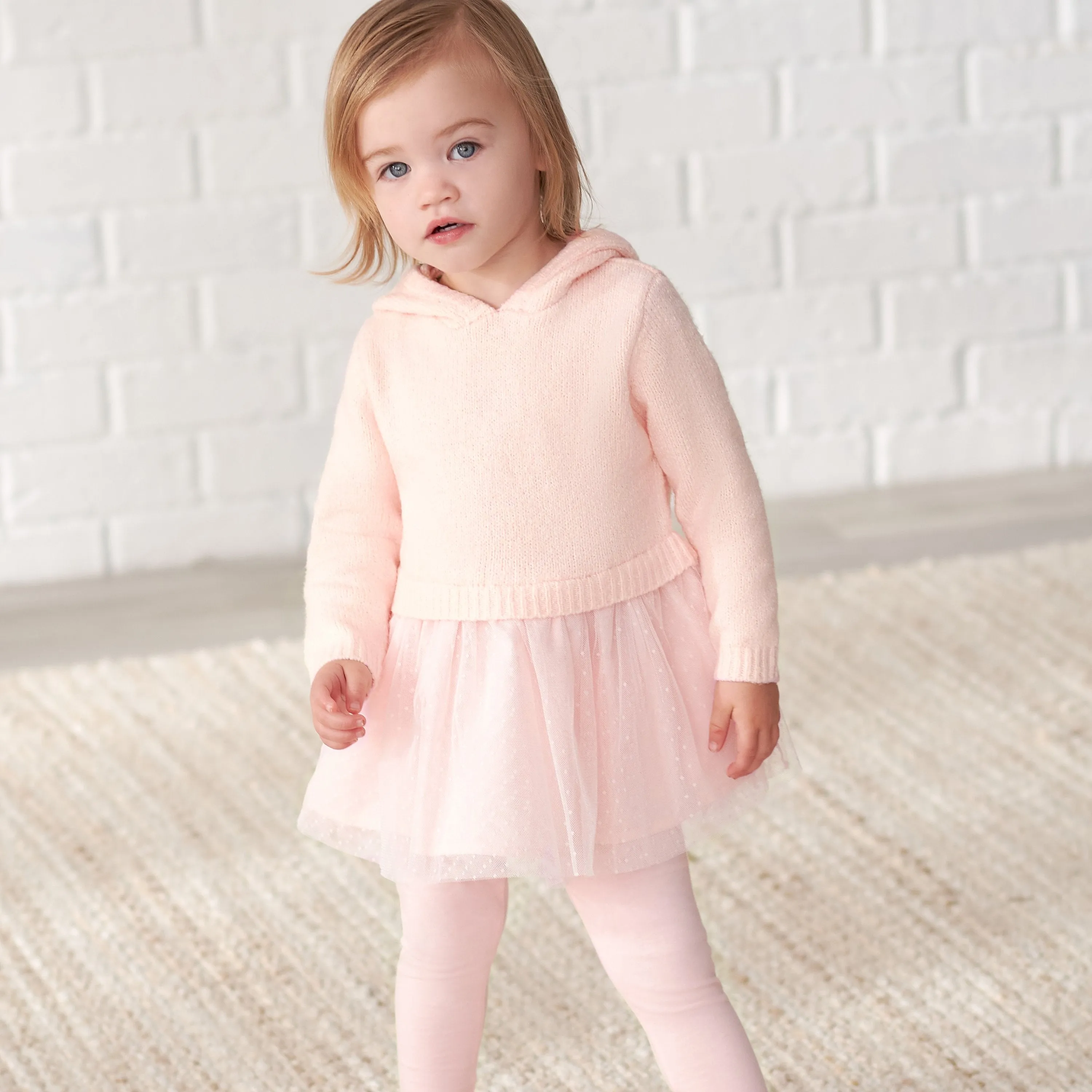 Infant Girls Light Pink Sweater Dress With Tulle Skirt Gerber Childrenswea