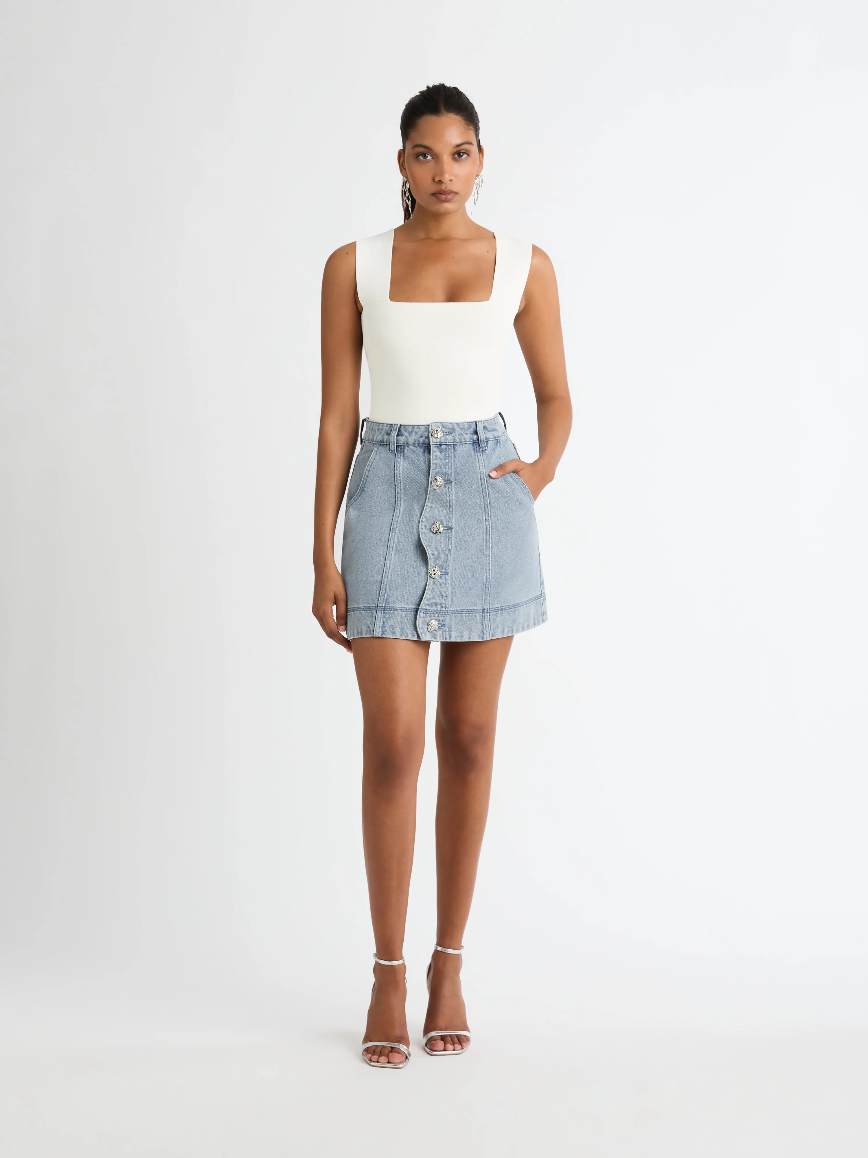 LAINEY DENIM MINI SKIRT