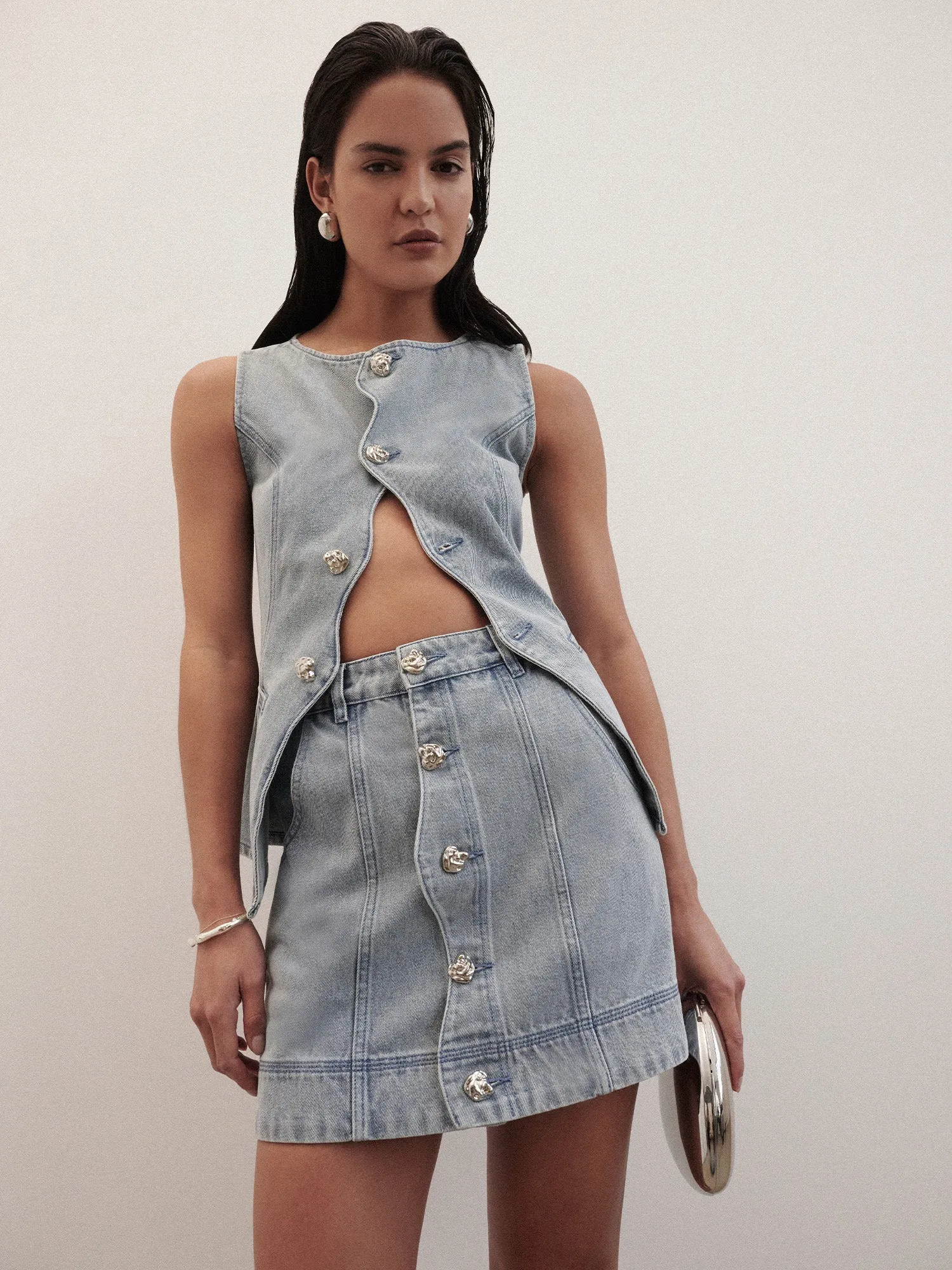 LAINEY DENIM MINI SKIRT