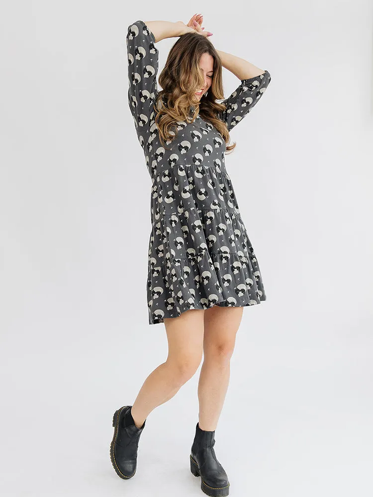 Limited Edition Bellini Long Sleeve Dress - Vase Cluster Graphite  Going Fast!