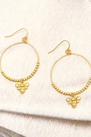Looking Sweet Bee Circle Hoop Earrings