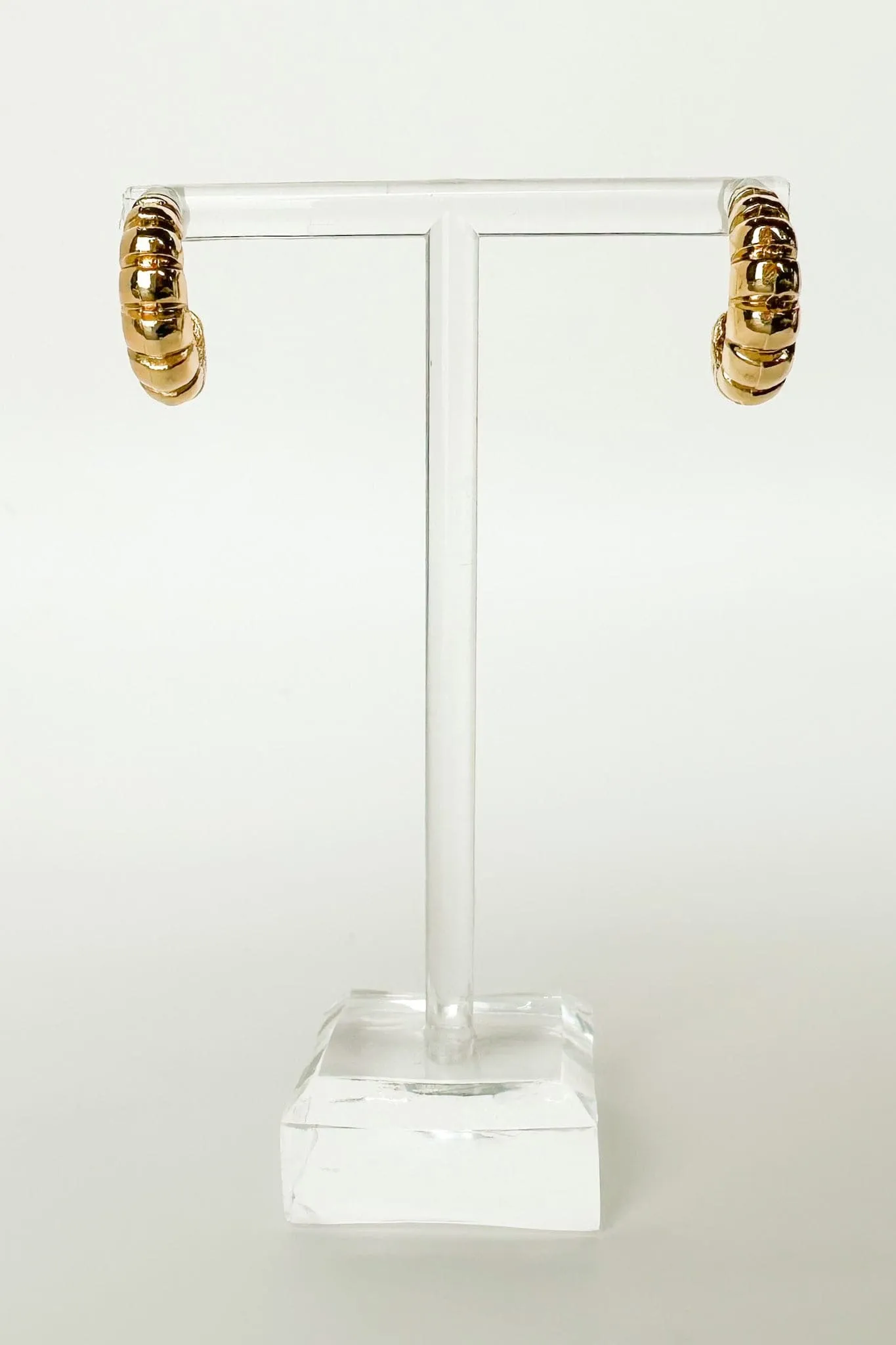 Loreto Convex Textured Hoop Earrings
